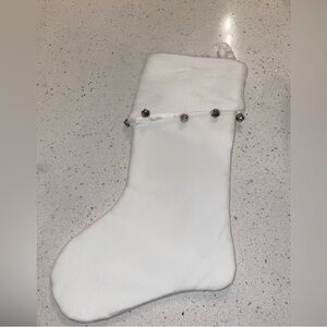 3 pack - White Fuzzy Christmas Stockings with Bells - NWT